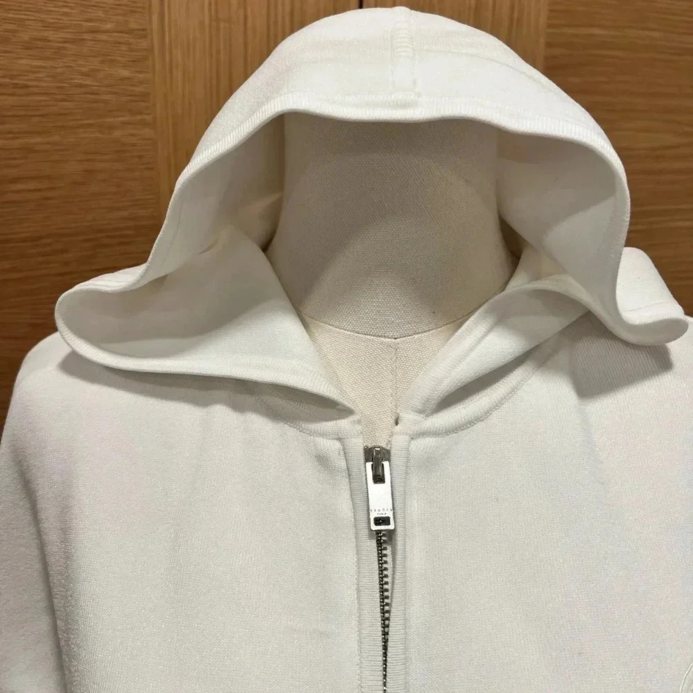SANDRO | Reynold logo-embroidered zip-up hoodie | White | XL | NWT - Picture 3 of 9